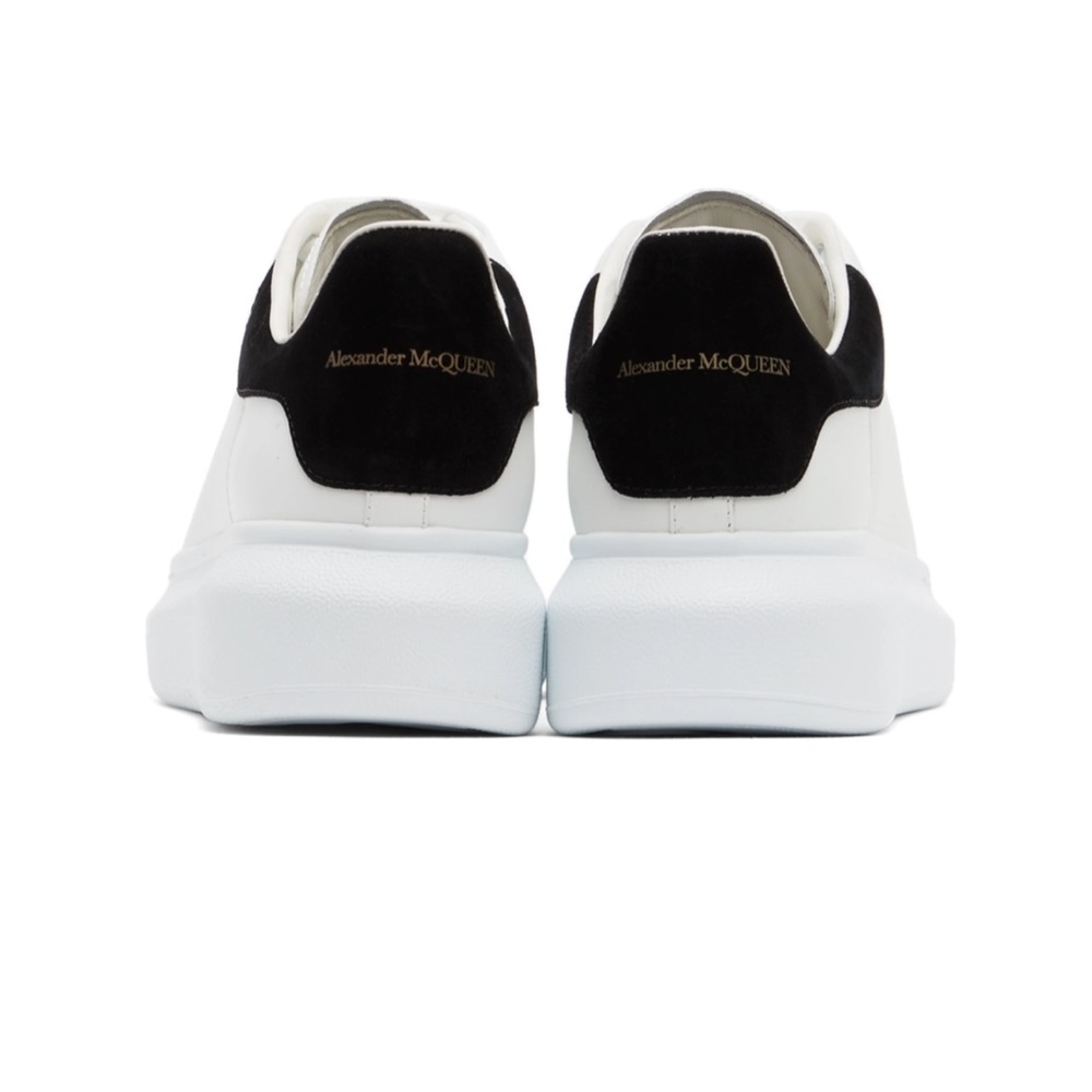 Alexander McQueen White and Black Platform Sneakers - Picture 2 of 11